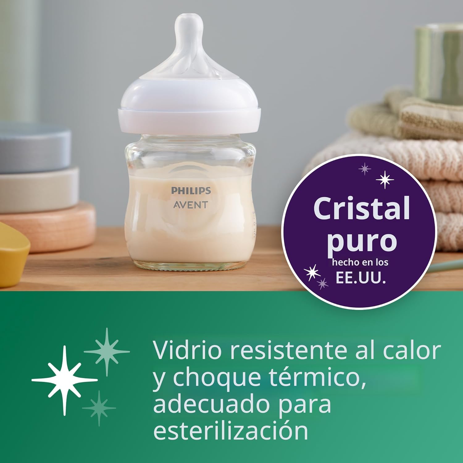 Teteros Avent Natural De Cristal 4 Oz Pack X4 - Imagen 3