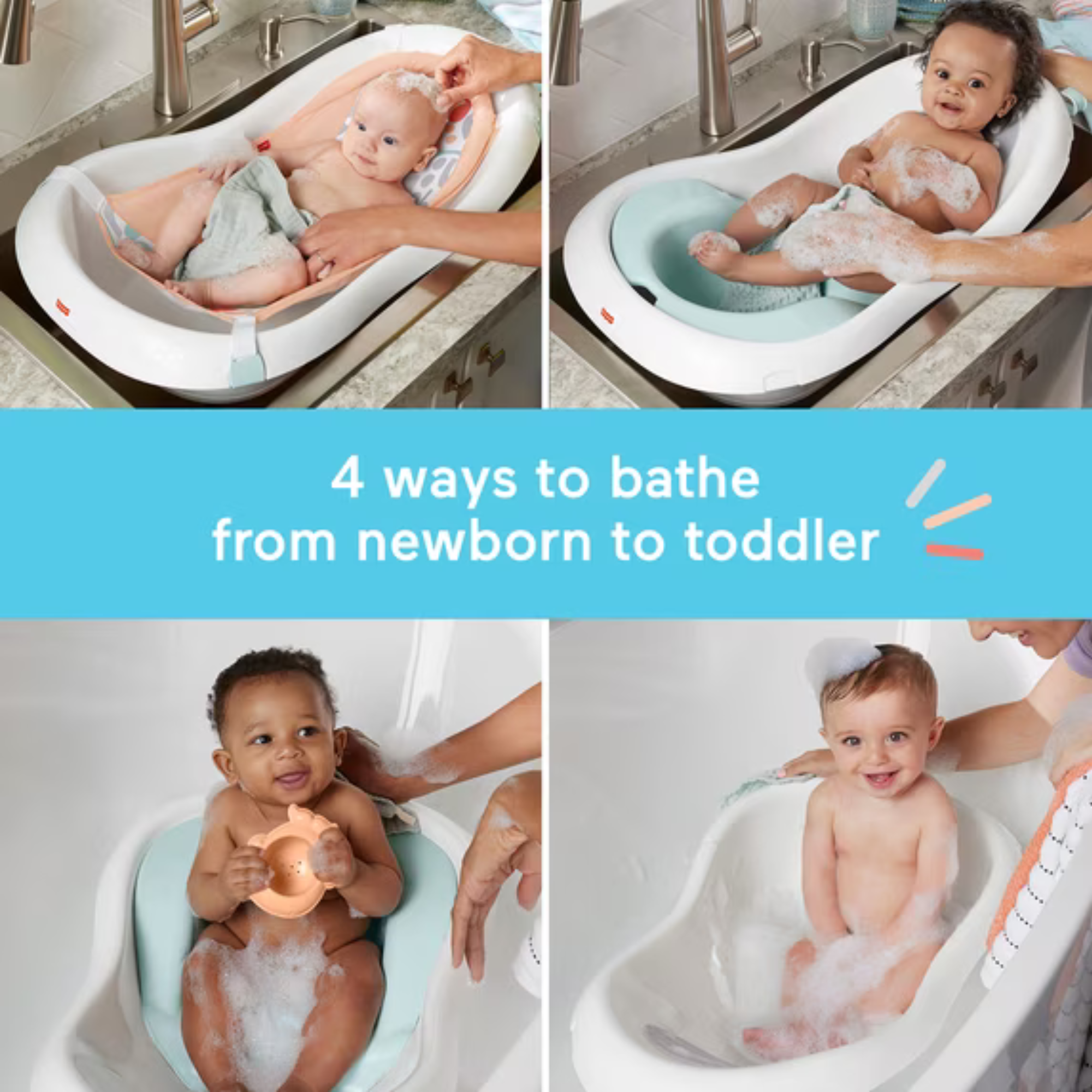Bañera Tina Crece Conmigo 4-1 Fisher Price Rosado - Imagen 2