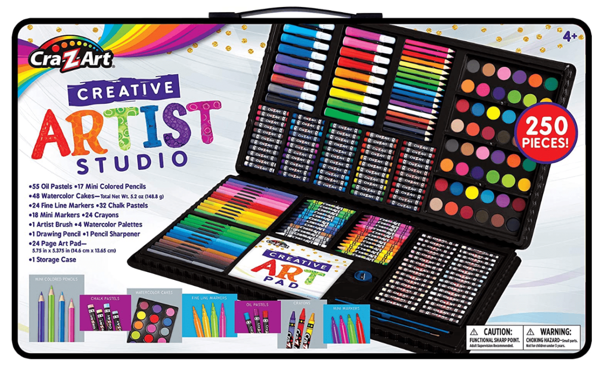 Set De Colores Crayolas Acuarelas Estuche Artist Kit 250 Pcs