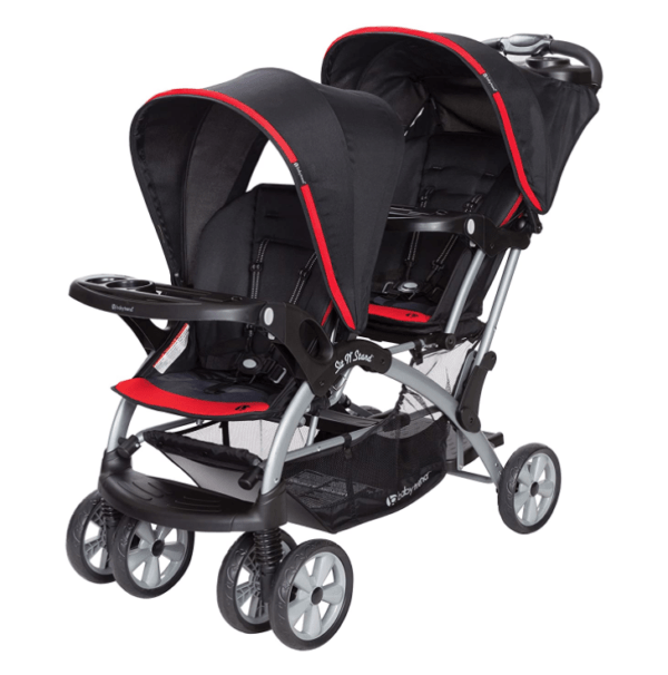 Coche Baby Trend Sit N Stand Double, Negro/gris