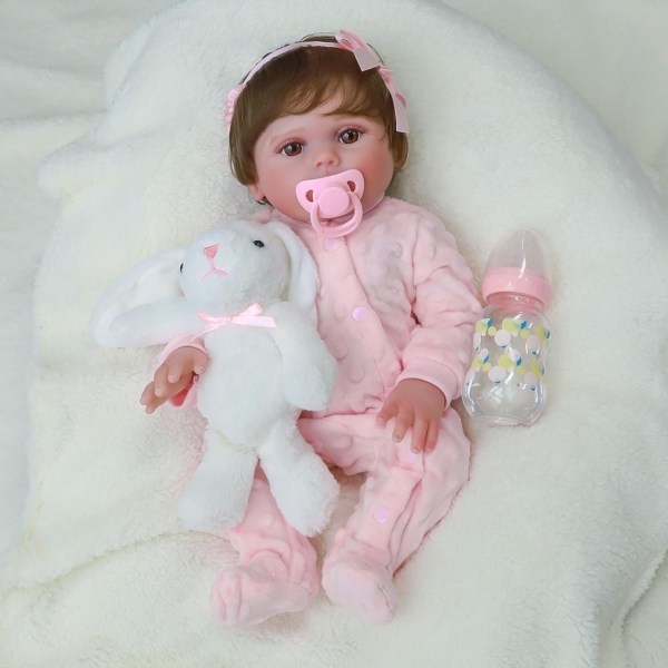 Muñeca Reborn Bebe Real De Cuerpo De Silicona 46 Cm