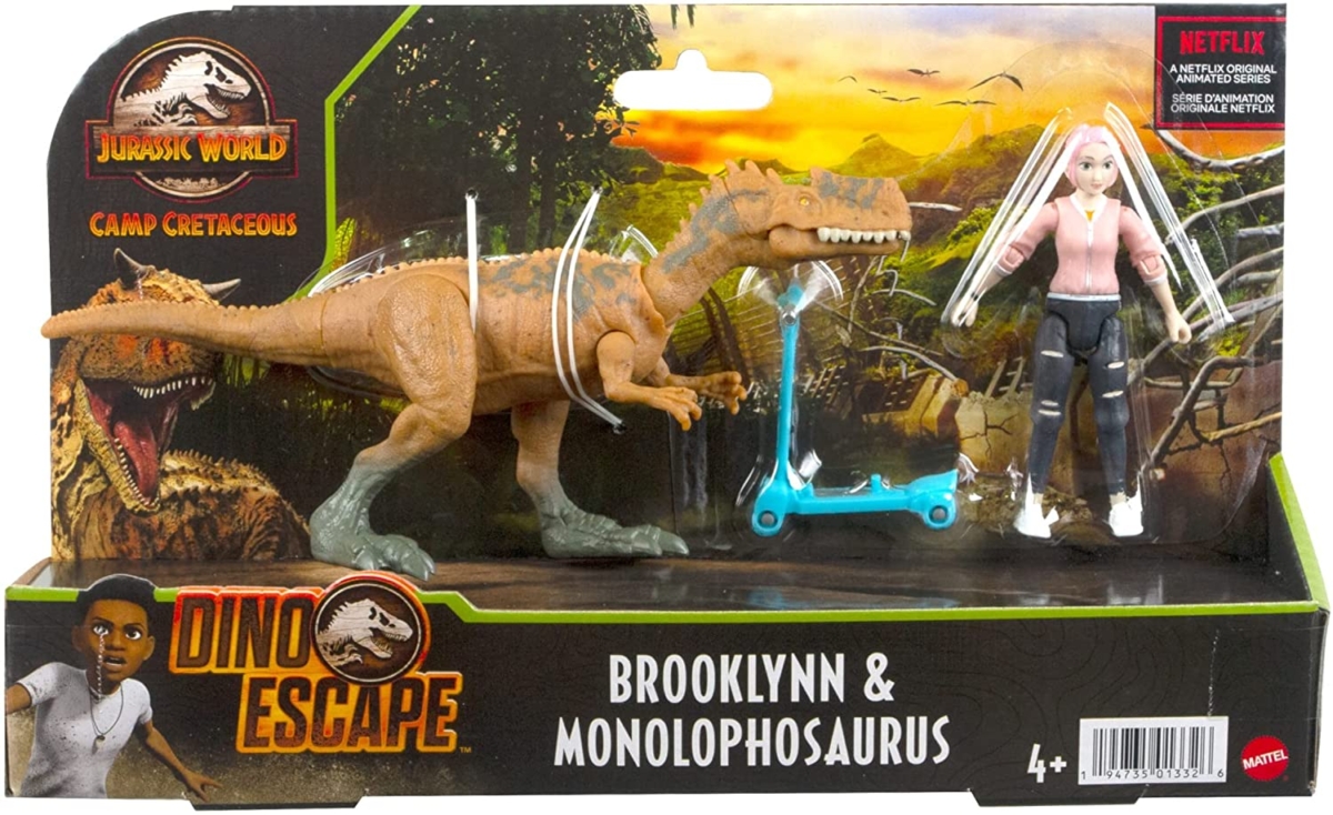 Figuras Jurassic World Brooklynn & Monolophosaurus