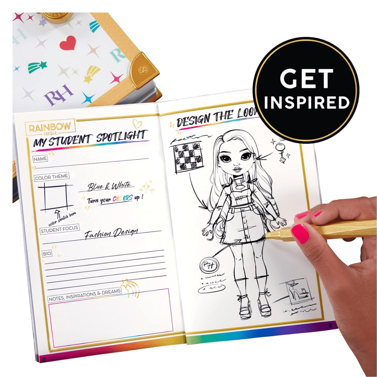 Agenda Scolastica Rainbow High 2025/2026 – Formato 18x13 Cm, Con Penna Colorata E Portachiavi Con Paillettes – Edizione Arcobaleno