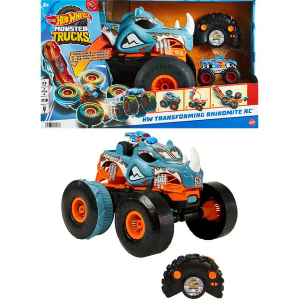 Carro Hotwheels Monster Trucks Rhinomite Transforma Lanzador