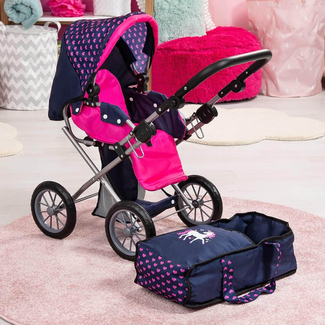 Coche Plegable Para Muñecas Realistas Reborn Con Bolso - Imagen 2