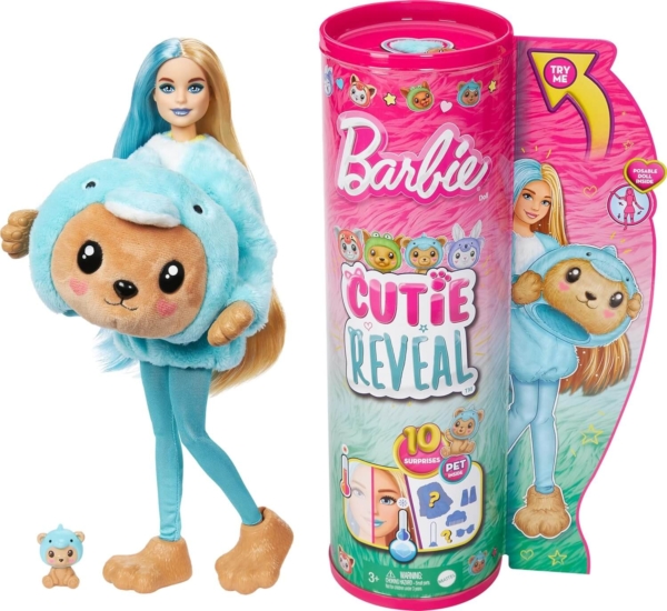 Muñeca Barbie Color Reveal Cutie Reveal Mascotas Oso con Delfín