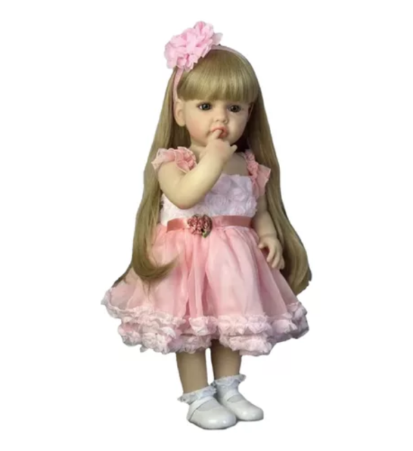 Reborn Silicona Rubia Vestido Rosado Francesca