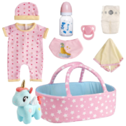 Aolso Conjunto de Accesorios para Muñeca de Juguete,18PCS, Juego de rol para Niños Incluye Alimentar, Bañar, Arreglar, Cargar Bolsas Aolso Conjunto de Accesorios para Muñeca de Juguete,18PCS, Juego de rol para Niños Incluye Alimentar, Bañar, Arreglar, Cargar Bolsas