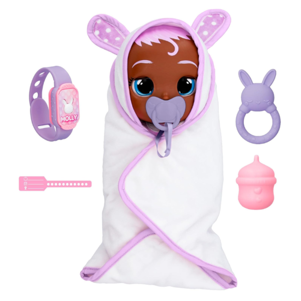 Muñeca Cry Babies Interactiva Recién Nacida Coney Con Sonido Molly