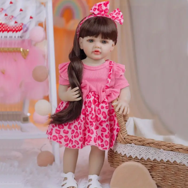 Muñeca Reborn Bebe Real vestido Fucsia Helena