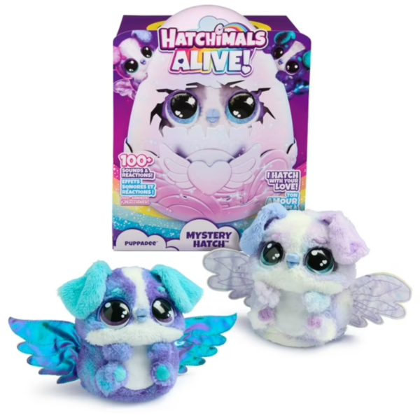 Juguete Huevo Hatchimals Alive Mascota Interactiva Puppadee azul claro