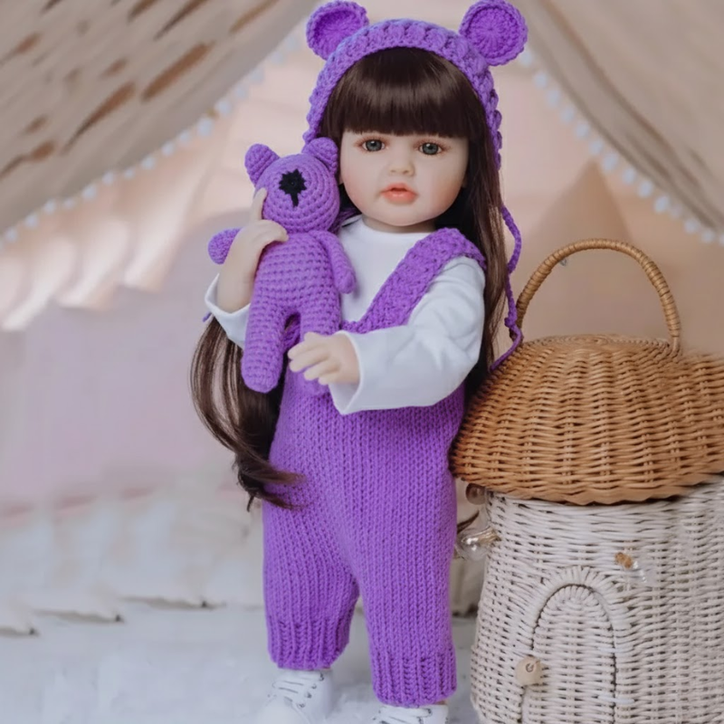 Muñeca Reborn Bebe Real Cuerpo Silicona Cabello Negro Alejandra