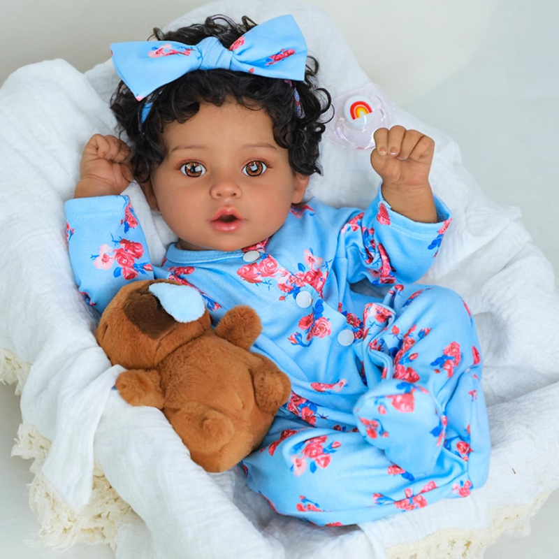Bebe Real Muñeca Reborn Cuerpo Suave Afroamericana Ana Sofia