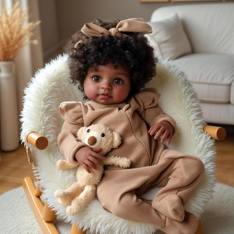 Bebe Real Muñeca Reborn Cuerpo Suave Afroamericana María Paula