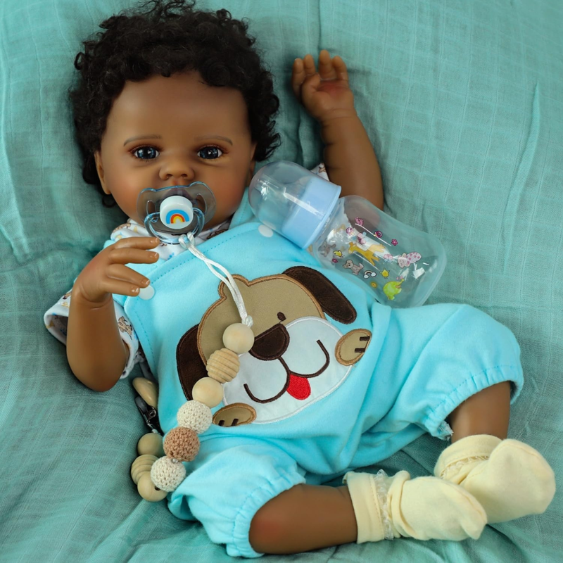 Bebe Real Muñeco Reborn Cuerpo Suave Afroamericano Simón