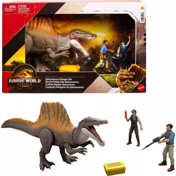 Figuras Jurassic World Rebirth con un Spinosaurus