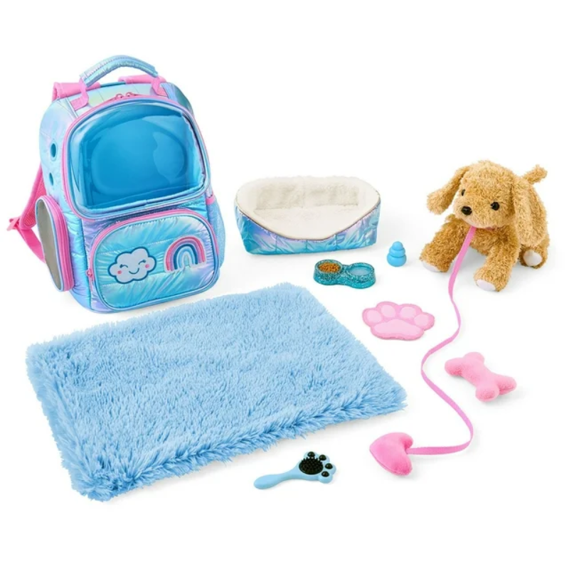 Mascota Con Bolso De Viaje Para Niños Perrito Dorado