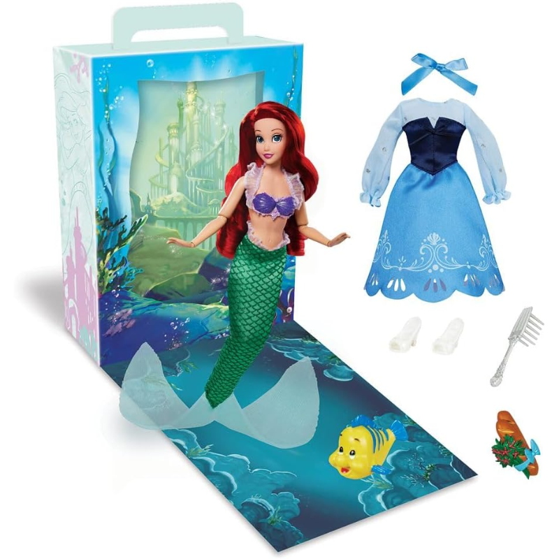 Muñeca Princesa Disney Ariel 2 Trajes
