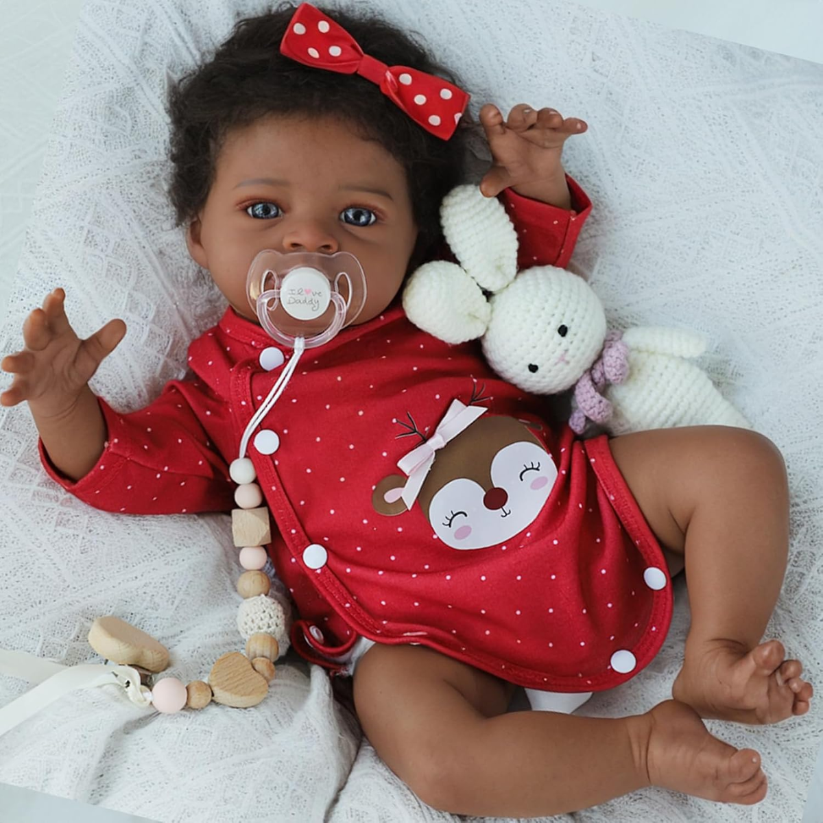 Muñeca Bebe Reborn Afroamericano Cuerpo De Algodón Katerine