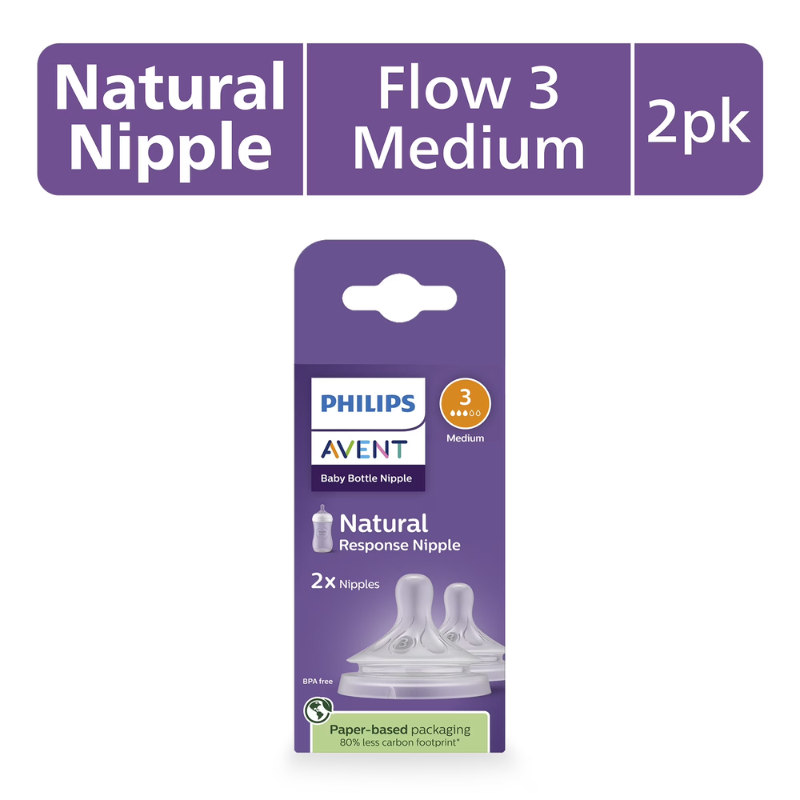 Philips Avent Natural Repuesto Para Tetero Natural Flujo Medio + x2