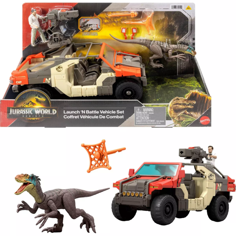 Vehículo De Combate Con Figuras Jurassic World Rebirth