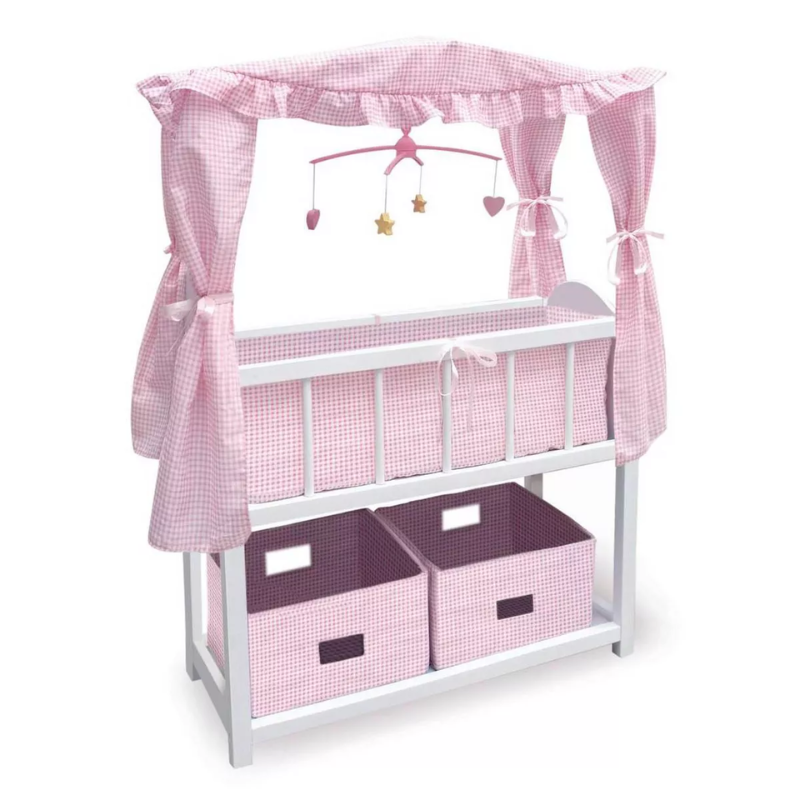 Cuna Corral Para Muñecas Bebes Reborn Realistas Con Toldo