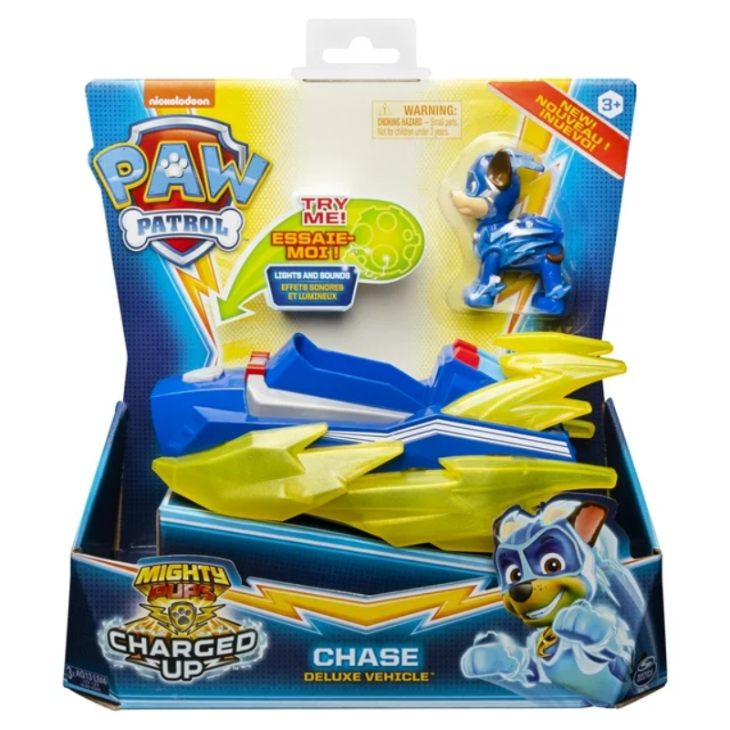 Paw Patrol Vehiculo De Lujo Migthy Pups - Chase