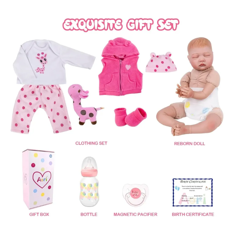 Reborn Bebe Realista Muñeca Ojos Cerrados 50 Cm Bianca - Imagen 2