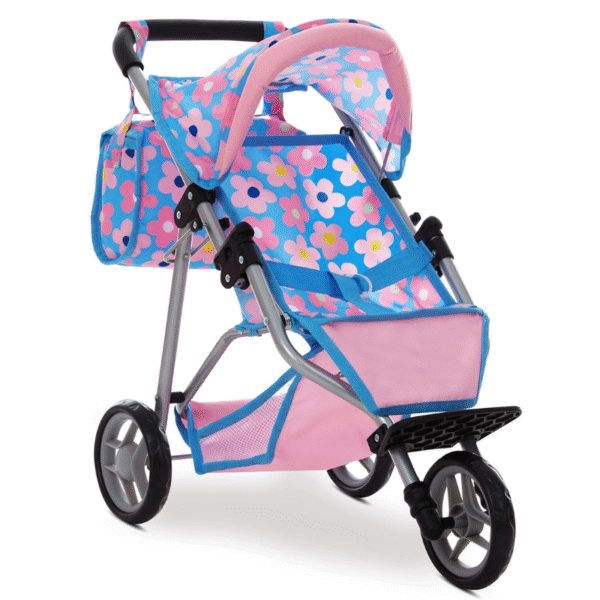Coche Paseador Para Muñecas Reborn con Bolso Flores