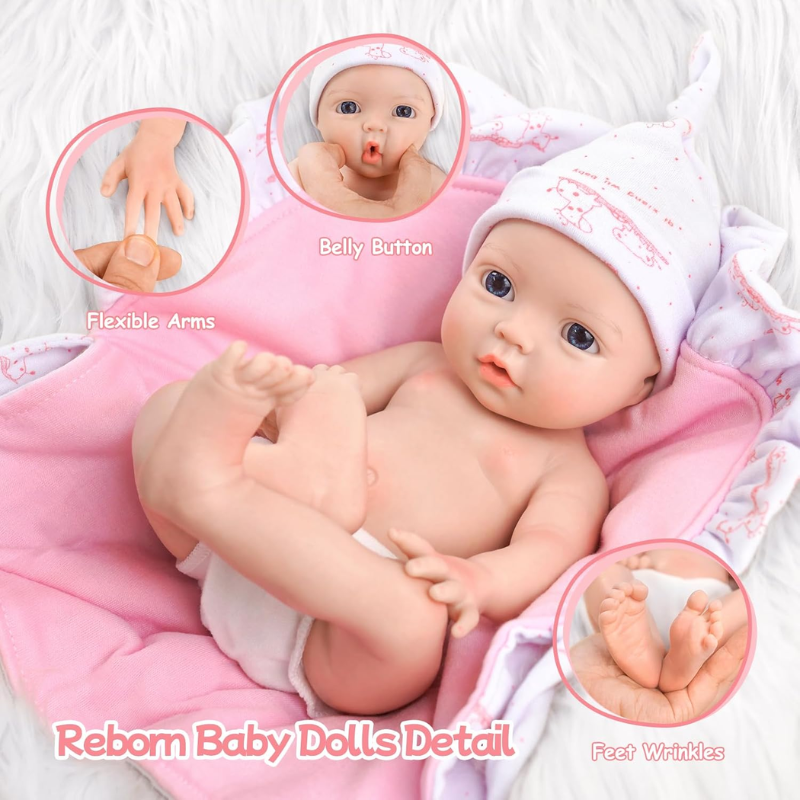Muñeca Bebe Real Silicona Blanda Flexible 30 Cm Elena - Imagen 2