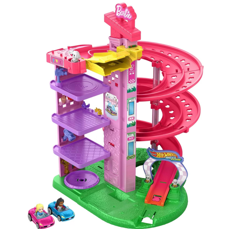 Pista Hot Wheels Con Carros Barbie Malibu Y Brooklyn