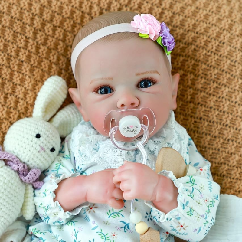 Bebe Muñeca Reborn Calva Cuerpo De Silicona Margarita 45 Cm - Imagen 3