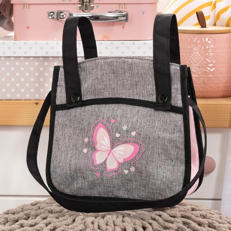 Coche Doble Para Muñecas Reborn Con Bolso Gris - Imagen 4