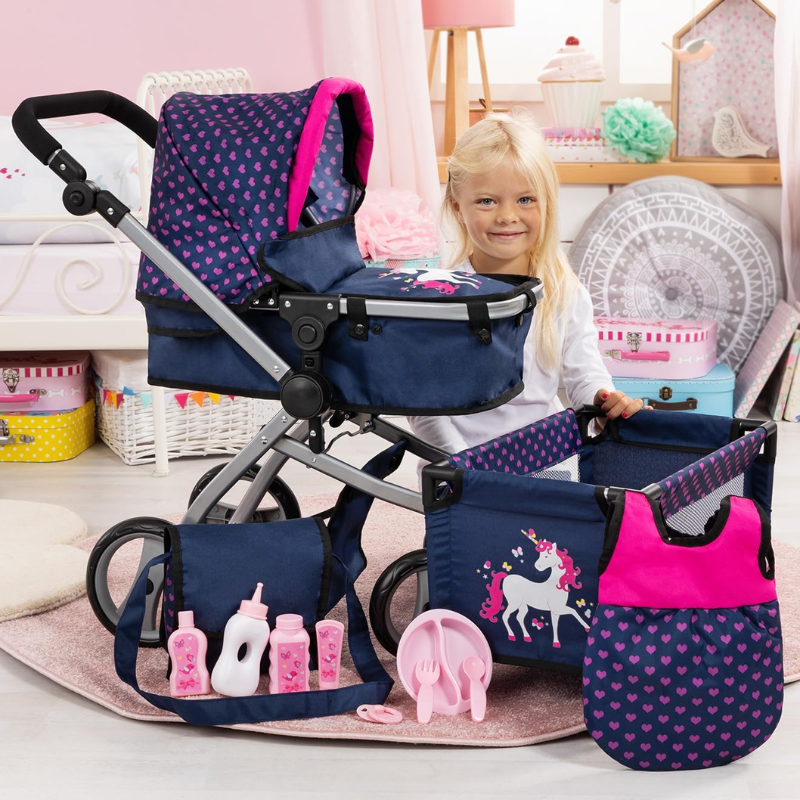 Coche Para Bebes Reborn Realista Con Cuna Bolso Y Accesorios - Imagen 4