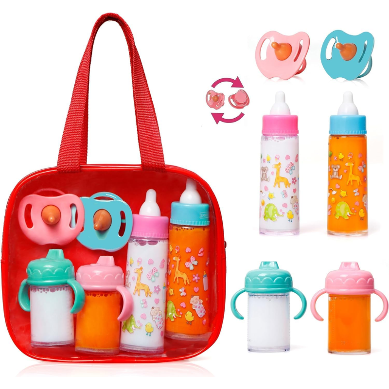 Juguete Teteros Mágicos Para Muñecas Reborn Bebes Reales Rojo