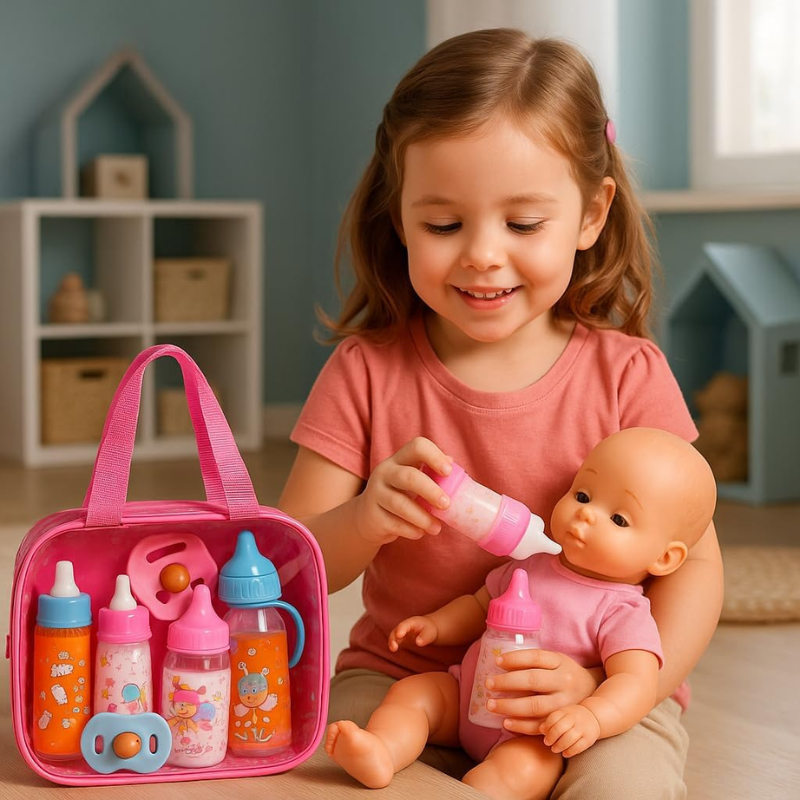 Juguete Teteros Mágicos Para Muñecas Reborn Bebes Reales Rosado - Imagen 2