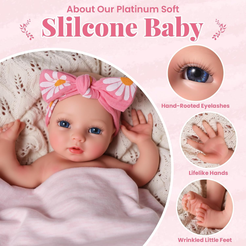 Muñeca Bebé Real Reborn Con Cuerpo Silicona Blanda Flexible Marcela 30 Cm - Imagen 3