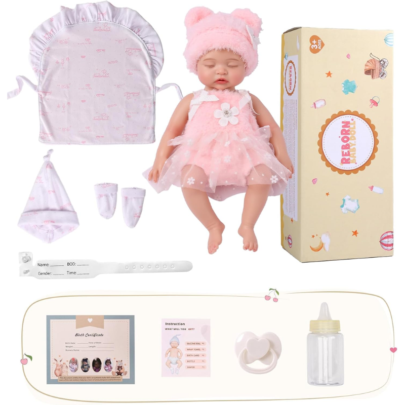 Muñeca Bebé Real Reborn Con Cuerpo Silicona Blanda Flexible Mariana 33 Cm - Imagen 4