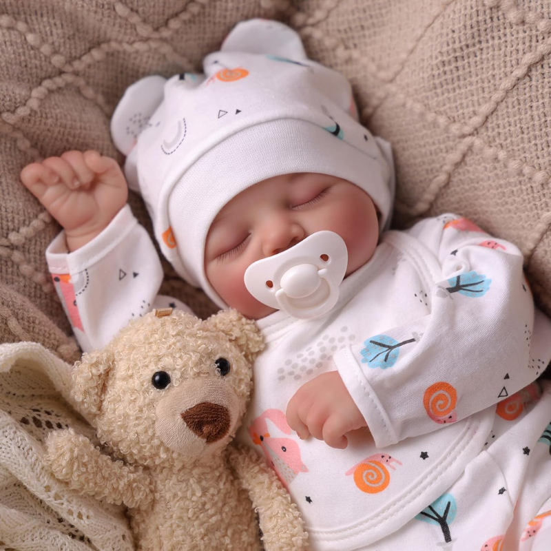 Muñeca Real Bebe Reborn Cuerpo De Algodón Gisella 45 Cm - Imagen 2