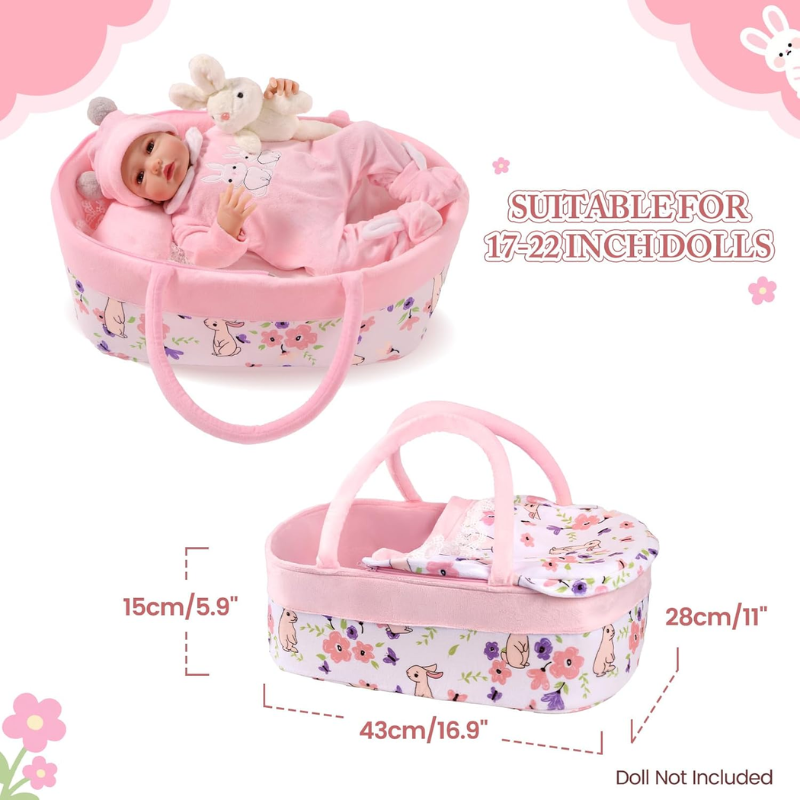 Ropa Para Bebe Reborn Con Cuna Y Accesorios Conejito - Imagen 2