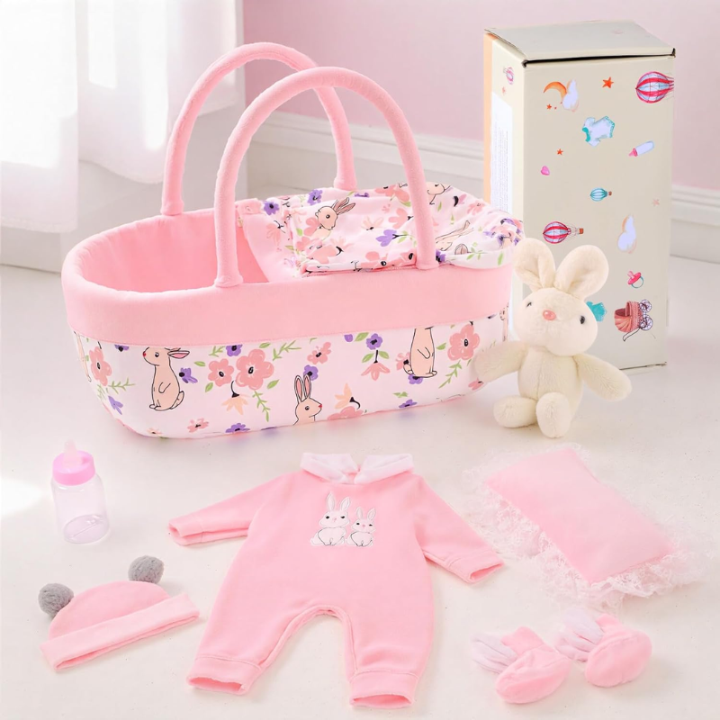 Ropa Para Bebe Reborn Con Cuna Y Accesorios Conejito
