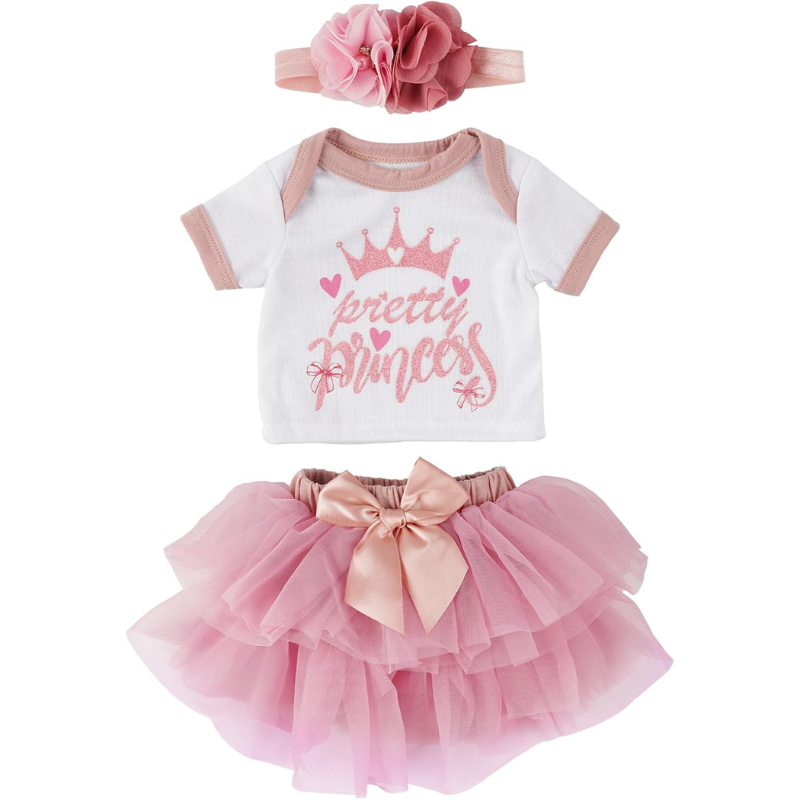 Vestido Ropa Para Bebes Reborn Muñecas Realistas 43 cm a 55 cm Rosado