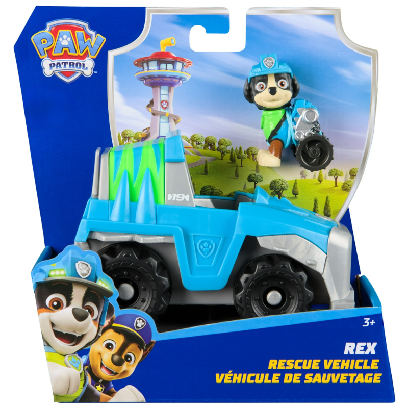 Carro Vehiculo Paw Rex Con Figura Rex
