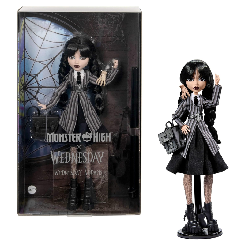 Muñeca de miércoles Monster High y accesorios Addams