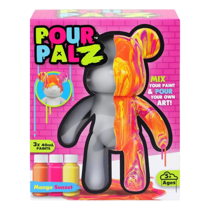 Muñeco De Oso Para Pintar Pour Palz No Toxico Mango Sunset