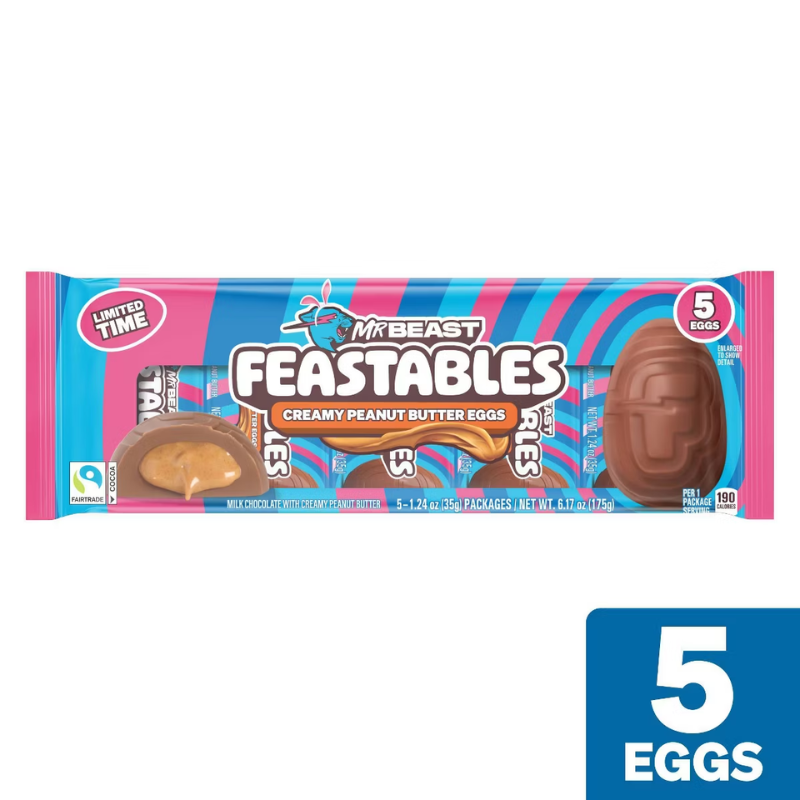 Chocolatina Feastables Mrbeast Pascua Peanut Butter